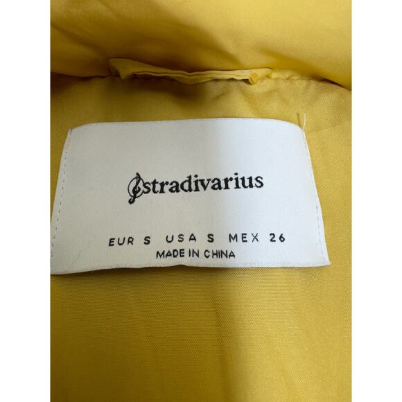Stradivarius Women’s Puffer Coat Size Small Yellow Gold Cozy Core - Picture 6 of 14